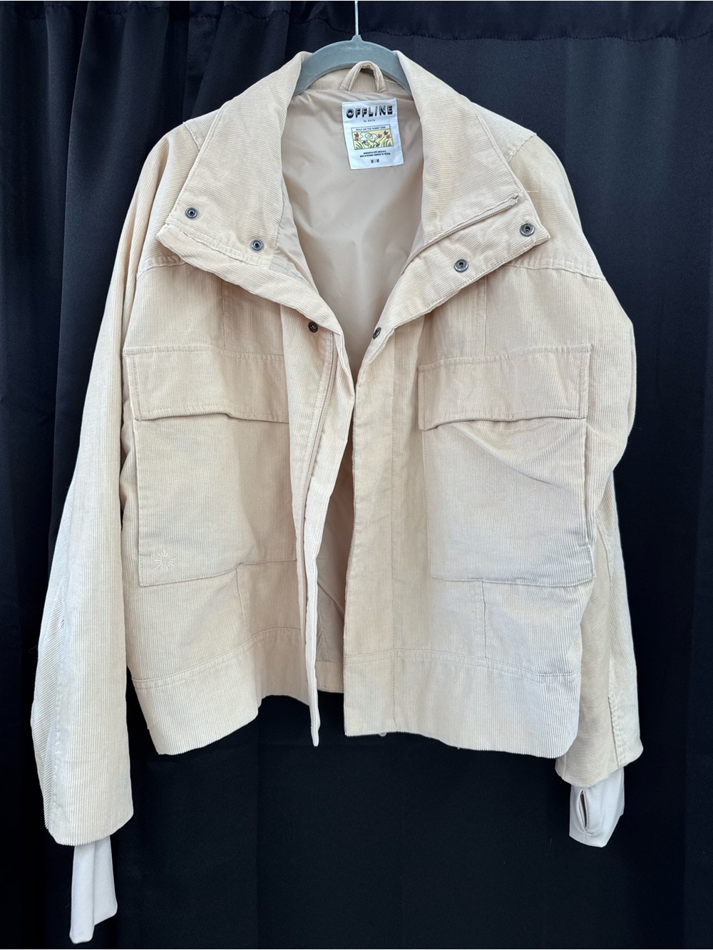 aerie Beige Corduroy Utility Jacket